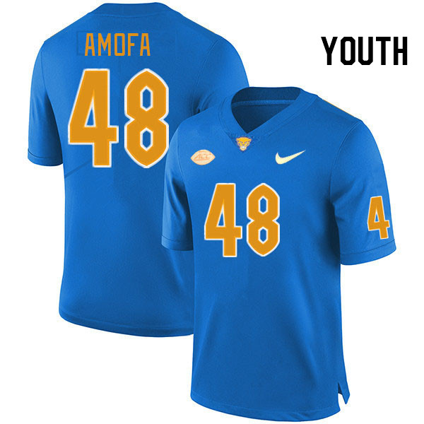 Youth #48 Matthew Amofa Pitt Panthers College Football Jerseys Stitched Sale-Royal